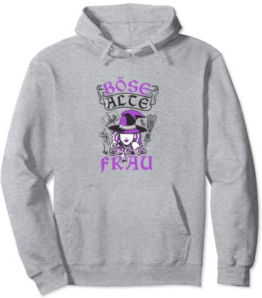 Böse Alte Frau Hexe Tattoo Rose Fun Motorrad Fan Pullover Hoodie