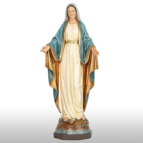 BC BUILDCLASSIC katholische Statue „Unsere Liebe Frau der Gnade“, Figur Jungfrau Maria für Altar, religiöses Geschenk für Mutter, Heimdekoration, handbemalt, 27,4 cm hoch (elegant)