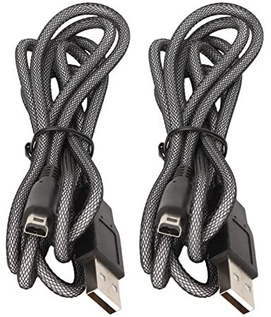 Cable Cargador USB 2 Uds 3DS para 2DS 3DS 3DS XL Nuevo 3DS Nuevo 3DS XL Nuevo 2DSXL NDSI NDSI LL, Carga de Energía Duradera de 5 Pies para Consola de Juegos