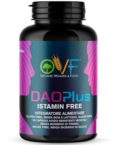 OVF DAO Plus Istamin Free - 90 cps - Supporto Naturale al Metabolismo dell'Istamina con Vitamina C, Zinco e Quercetina