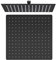VALAZ Rociador de ducha 20cm acero inoxidable SUS304 cuadrado negro mate estándar G1/2 inclinable efecto lluvia tetinas de silicona fácil limpieza antical alta y baja presión cabezal