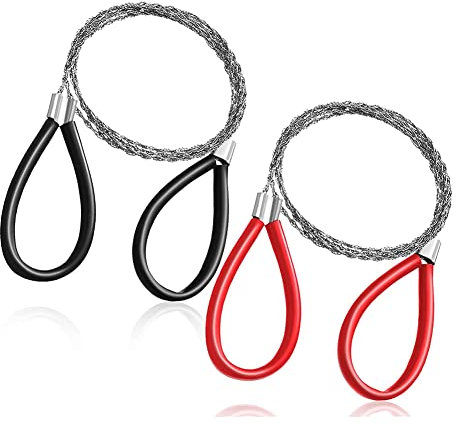 Echwave 2 PC Pvc Tube Scie Fil En Acier Inoxydable Scie À Fil De Poche Poche Scie À Fil D'urgence Scie À Fil Outil De Coupe Métal