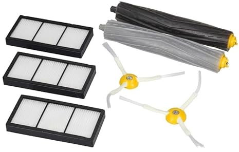 LUTH Premium Profi Parts Jeu de brosses compatibles avec iRobot 4415866 14921 pour aspirateur roomba®