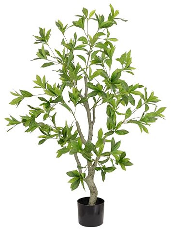 Baroni Home Pianta Artificiale per Interno ed Esterno, Pianta Albero Eucalipto Finta Decorativa per Soggiorno, Camera da Letto, Cucina, Altezza di 120 cm