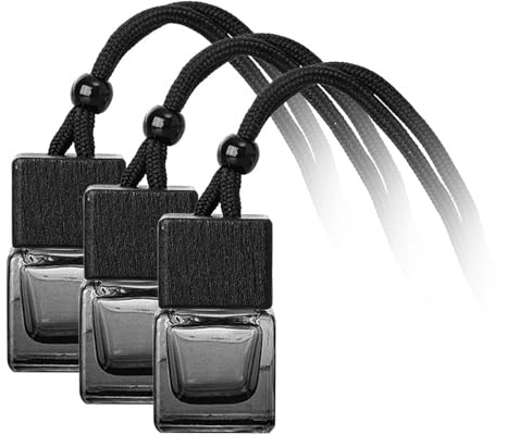 JISADER 3X Botellas difusoras para Coche, Botellas vacías de Perfume para Coche, Accesorios de Interior de Coche, difusor ambientador de Aire Recargable, Negro Degradado