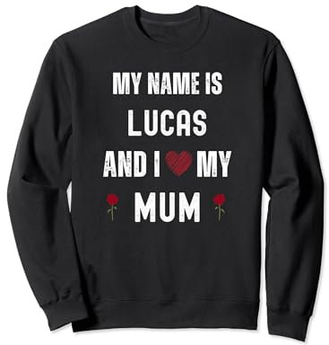 Lucas Ich liebe meine Mutter Süßer persönlicher Muttertag Sweatshirt