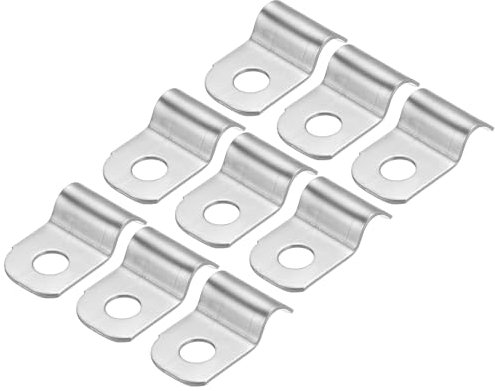 sourcing map Lot de 60 sangles de tuyau pour collier de serrage en acier inoxydable 304 de 4 mm avec 1 trou pour fixation de conduit ou de tuyau