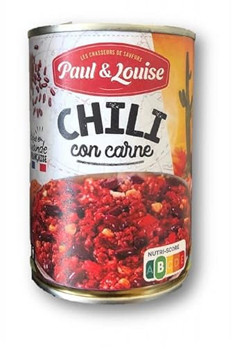 Délice Tex-Mex : Chili con carne épicé Paul & Louise - 400g chacune - Recette authentique - Prêt à savourer - Le Lot De 4