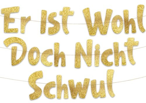 Lustiges goldenes Glitzer-Banner für Junggesellenabschied, Zubehör, Geschenke, Dekorationen und Gastgeschenke