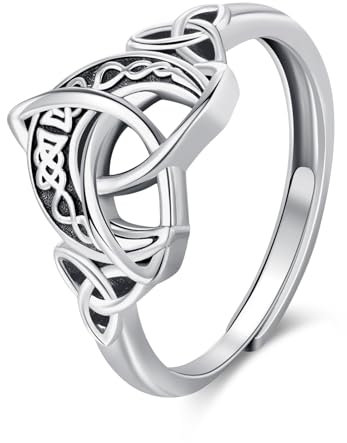 Keltischer Ring 925 Sterling silber keltischer Mondring verstellbar irischer Ring keltischer Schmuck Geschenk für Frauen