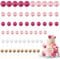 LARDUX 60 PCS Tortendeko Kugel - Boho Backen Kuchen Dekorationen DIY Mini Ballon Cupcake Einsatz für Einhorn Macaron Geburtstag Party Baby Dusche Weihnachten - Rose Pink