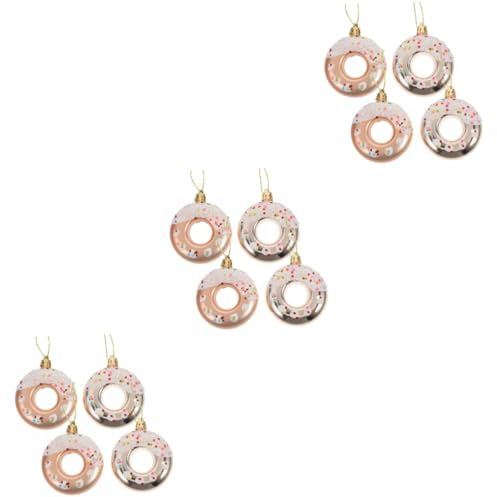 12 STK Weihnachtsdekorationskugel Donut-Dekorationen Donut-Party-Dekorationen Weihnachtsschmuck christbaumkugeln Weihnachtsdekorationen Requisiten für Weihnachtsfeiern Plastik Cabilock