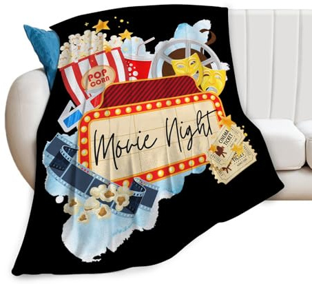 Golakra Filmdecke, Filmliebhaber, Überwurf, Decken, Plüsch, gemütlich, Flanell-Fleece, flauschig, Theater, Zuhause, Film, Kino, Decke, Geschenke für Mädchen, Damen, Herren, Jungen, Kinderbett, 127 x