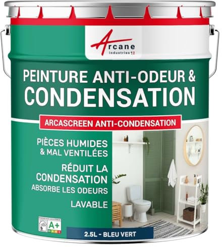 Peinture anti condensation, anti odeur, moisissure - 2.5 L Bleu vert - RAL 5001 - ARCANE INDUSTRIES