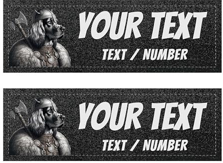 2 personalisierbare Etiketten für taktisches Hundegeschirr – 2 selbstklebende Patches, kompatibel mit Julius, OneTigris, Rabbitgoo... Original-Sicherheitszubehör (Schwarz, 15 x 5 cm)