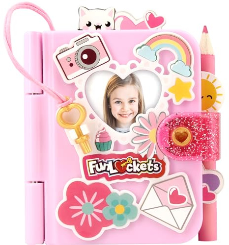 FUNLOCKETS Secret Mini Journal – Kids Diary with Lock & Keys, Age 6+