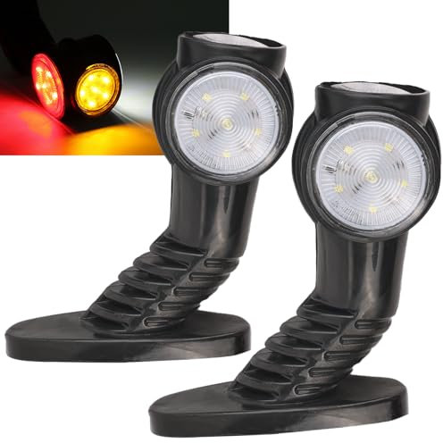 AUTOXBERT 2x LED Begrenzungsleuchten Positionsleuchten 12V 24V Markierungsleuchten Seitenleuchten Seitenmarkierungsleuchten für Anhänger LKW PKW Wohnwagen Weiß Rot Orange