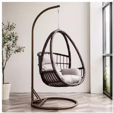 Rattanstuhl Gartenstühle Hängender Korb Rattan Stuhl Hängematte Innen Haushalt Schaukelstuhl Balkon Hängender Korb Stuhl Freizeit Outdoor Hof Schaukelkorb Schaukel Hängesessel für Garten, Terrasse, Ba