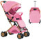 poussette canne compacte, Poussette, Ultra-compacte, poussette inclinable, pieds dorés, avec moustiquaire, sac de transport, capote extra-large, 0-6 ans, rangement d'une seule main (rose)