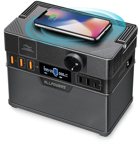 ALLPOWERS S300 Power Bank 300W, 288Wh Recharge Rapide Batterie avec Prises sinusoïdales Pures 230V AC, 6 Sorties et 2 entrées Compatible avec téléphone, tablettes, générateur Solaire pour Camping