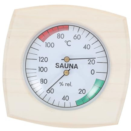 PHENOFICE Professional Sauna Thermometer Hygrometer High Precision Wood Pointer for Steam Room Accessory