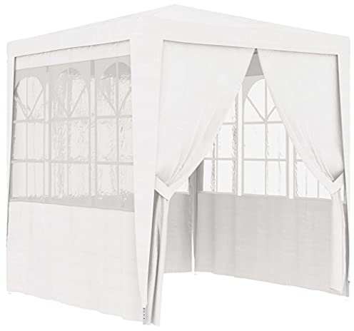 Myheimly Profi Partyzelt mit Seitenwänden UV-beständig Wasserbeständig Pavillon Festzelt Gartenpavillon Gartenzelt Garten Bierzelt Weiß,2 x 2 m