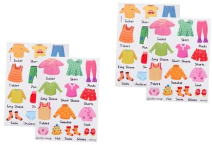 BESPORTBLE Kleiderschrank Etiketten Für - 2 Sets Bunte Aufkleber Zur Einfachen Sortierung Von Kleidung in Schubladen Und Kommoden - Ideal Für Das Kinderzimmer Und Kreative Ordnung