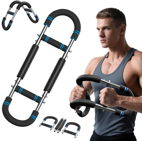 Twister Armtrainer, Trainingsstange mit Feder, Einstellbarer Widerstand für Brust, Arme, Schultern und Vorderknöpfe, tragbares Fitnessgerät für zu Hause