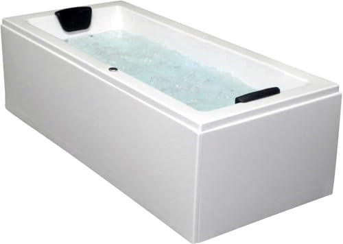 Supply24 since 2004 Whirlpool Badewanne Venedig – Made in Germany – Eckmontage (160x75 cm) – 6 Massagedüsen & Steuerknopf – ohne Armaturen – Spa Wanne für 2 Personen – Wellness Whirlpool für Zuhause