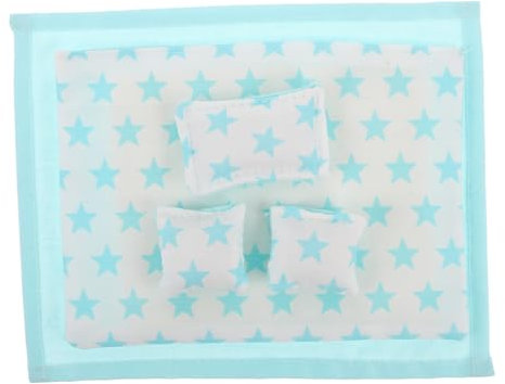 BESPORTBLE Kissen Und Decke Realistische Mini Bettwäsche Für Puppenhaus Schlafzimmer Blaues Zubehör Für Kreative Spielwelten