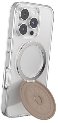 PopSockets Kick-Out Grip for MagSafe, Phone Grip with Built-in Phone Stand, Adjustable Kickstand for Portrait or Landscape, Strong Magnetic Hold, Wireless Charging Compatible - Latte