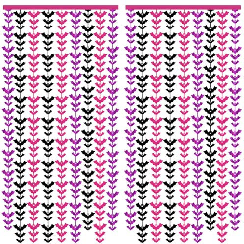 Wdbild Rideau de porte d'Halloween en forme de chauve-souris pour une installation facile