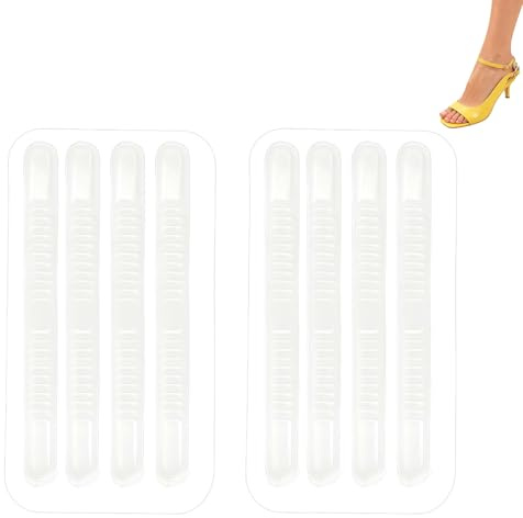 8 PCS Anti-Slip Invisible Sling Back Heel Grips for Ladies, Sling Back Heel Grips, Silicone Adhesive Pads for Comfort and Security in Sandals, High Heels, Trimmed Sole Pads for Pinch Protection