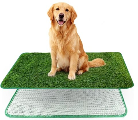 Gazon artificiel de toilette d'extérieur pour chien - 71 x 46 cm - Réutilisable - Haute perméabilité - Doux et durable - Tapis d'entraînement pour chiens - Balcon - Maison Appartement - Pelouse