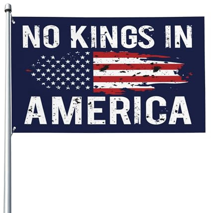 No Kings In America Flagge FDT 8647 Widerstand gegen Faschismus Demokratie Protest Gartenflaggen für draußen 3x5 Fuß Banner Hofschilder Dekoration