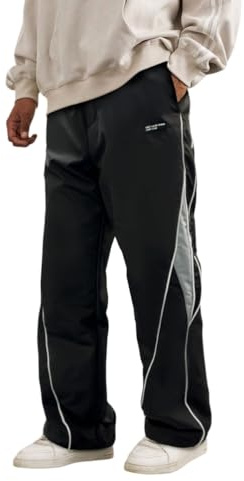 Yegirlzs Pantaloni Uomo Baggy Pantalone Vita Elastica Casual Pantaloni Larghi Y2K Streetwear Unisex