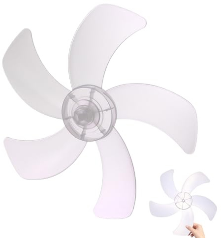 LABRIMP 5 flügeliger Lüfterflügel aus Weißem Kunststoff Ersatzteil für Standventilator mit Einfachem Einbau Geeignet für Tischventilator und Klimageräte