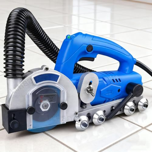 Elektrischer Fugenkratzer 1200W, Fliesenfugenreiniger mit Staubabsaugung, 9000RPM Kraftschaber mit Diamantklinge für Bodenrenovierung Küche und Bad