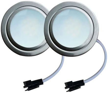 2-teiliges 50-mm-Glühbirnen-Küchenschrank-Glühbirnen-warmweißes Tageslicht-Schrank-Puck-Licht-Küchen-Raucher-Herd-Licht-Lampe 12V DC(White 6000K,WITH SM_12V DC)