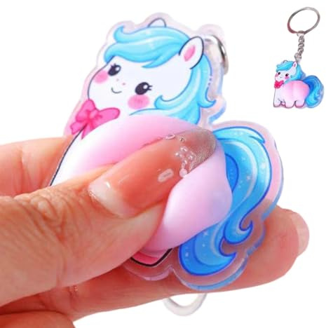 Cat Squeeze Toy – 4 x 4 x 1 cm weiches Acryl-StressRelief Spielzeug, süßes Random Squeeze Pendant | Mini Cartoon Cat Stressball Spielzeug für Kinder Erwachsene Office Desk StressRelief Gift, Pocket