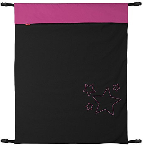 ByBoom - Baby Softshell Decke 70x100 cm Frühling, Sommer, Herbst - Thermo Aktiv für Kinderwagen, Buggy, Jogger, Farbe:Schwarz/Fuchsia