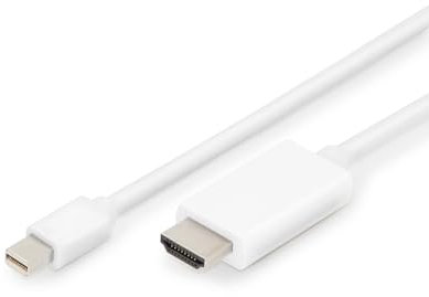 DIGITUS Cavo adattatore da Mini DisplayPort a HDMI - UHD 4k/60Hz - HDMI 2.0 - Displayport 1.2 - 2m - bianco