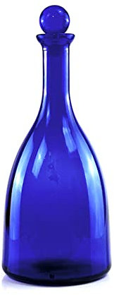 BrandPrint - Bottiglia in vetro| per acqua solarizzata | modello Viola Water | 750ml | compresa di Tappo a vite GPI33 | Colore Blu