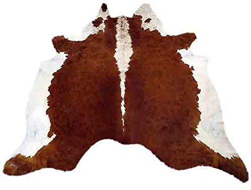 vip-leather Teppich aus Kuhfell, Größe Circa 180 x 180 cm, Premium - Qualität (Hereford)