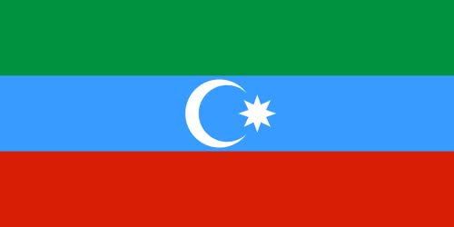 magFlags Flagge: Large Azerbaijanis in Russia | Querformat Fahne | 1.35m² | 80x160cm » Fahne 100% Made in Germany