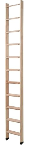 BPS® Detachable Mezzanine Ladder | Spave Saving Staircase | 150kg Weight Rating | Rubber Feet | Floor to Upper Floor Heights of Up to 2.40m | Natural Wood