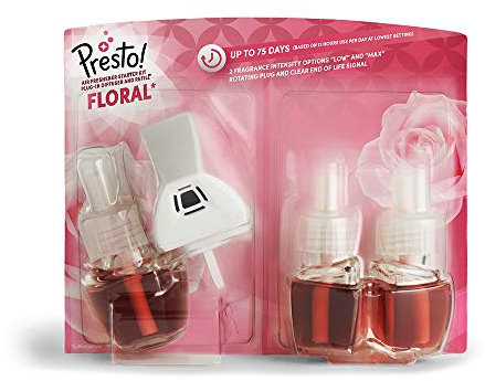 Amazon Brand - Presto! Air freshener Starter Kit with 1 Plug-In Diffuser and 3 Refill - UK Plug, 4 Count (Pack of 1)