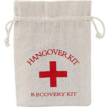 MoonyLI 12 Stück Kater Kit Taschen, Baumwolle Musselin Hochzeit Mitbringsel Taschen Rotes Kreuz Bachelorette Kater Kit Taschen Recovery Kit Taschen Survival Kit Taschen Kordelzug Taschen, 4 x 6 Zoll