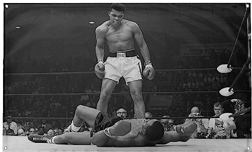 Banger - Muhammad Ali Knock Out Punch 90 x 150 cm Flagge Banner für College, Wohnheim, Frat oder Männerhöhle