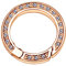 Quiges Clip Ring Carrier Rose Gold 22 mm Stainless Steel Connector with Zirconia Crystals for Necklace and Coin Pendant